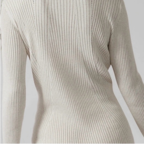Athleta Reverie ribbed mock neck sweater sea salt - Picture 3 of 7